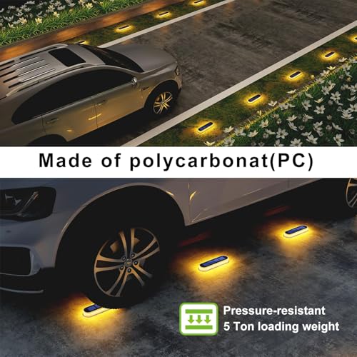Solar Step Lights Outdoor IP68 Waterproof 6 Pack Warm White Bar (6 Count)