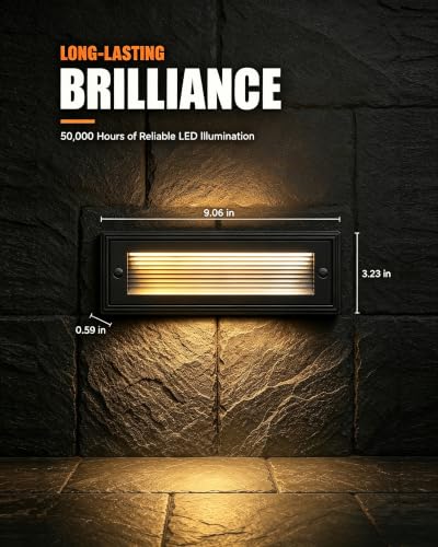 8 Pack 9 Inch Low Voltage Step Lights Outdoor (8 Count)