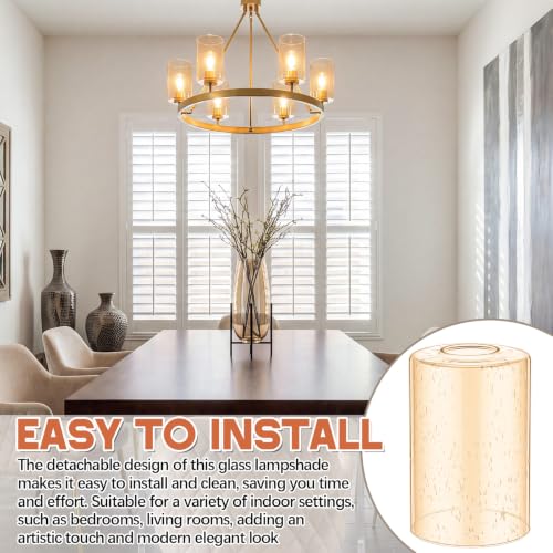 6 Pack Amber Bubble Seeded Glass Lamp Shade 1 (6 Count)