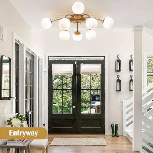 8 Light Milk Glass Pendant Light