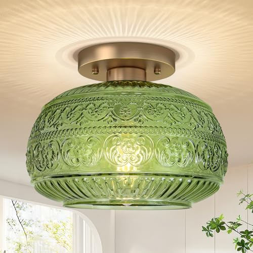 11"Vintage Glod Semi Flush Mount Ceiling light