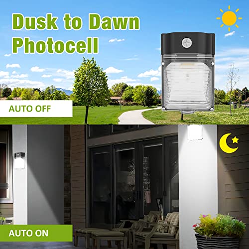 4PACK 30W 3600LM LED Wall Pack Lights with Dusk to Dawn Photocell (4 Count)