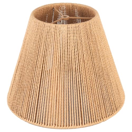 Boho Rattan Lamp Shade 7'' Top 13'' Bottom 10'' Heigh Cozy Vibe Decor Shade