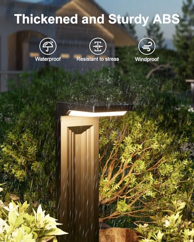 6 Pack Warm White Solar Powered Pathway Lights Outdoor Waterproof (6 Count)