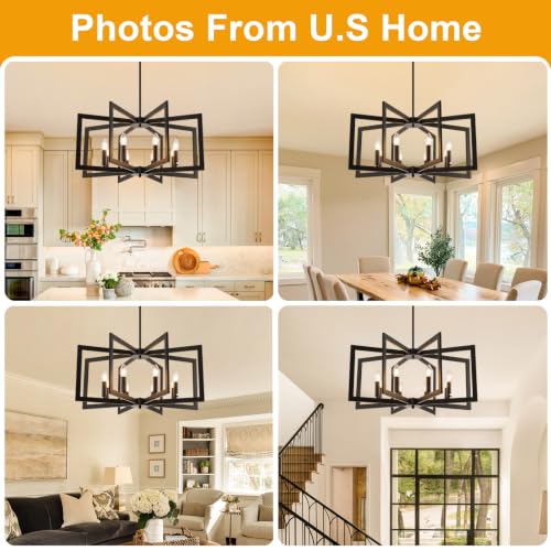 28" Modern Black Chandelier for Dining Room