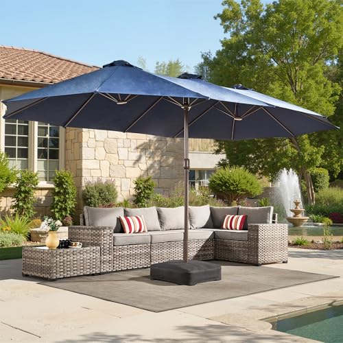 15 Ft Double Head Umbrella Outdoor Patio With Base