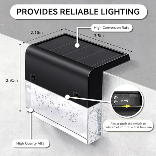 Solar Deck Lights Outdoor 4 Pack (4 Count)