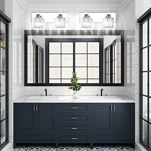 Bathroom Vanity Lighting Fixtures Crystal Vanity Lights for Bathroom 2 Lights Stainless Steel Wall Lighting Fixtures
