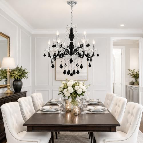 Saint Mossi Black and Clear Crystal Chandelier