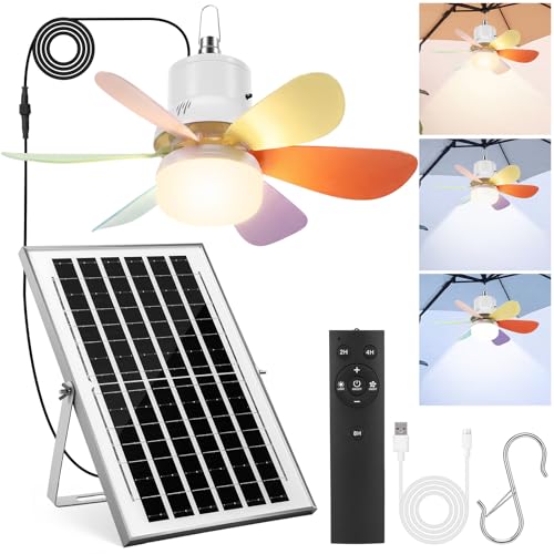 1 Set Solar Powered Ceiling Fan with Light