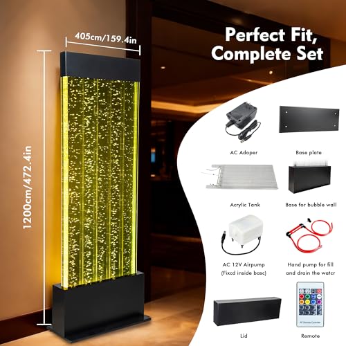 APP Controlled Freestanding Bubble Wall Fountain with Color