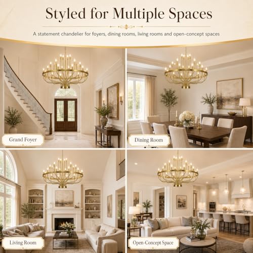 Large Gold Chandelier 24