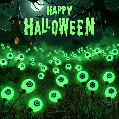 6 Pack Solar Halloween Decorations Outdoor 36 LED Solar Eyeball Lights (6 Count)