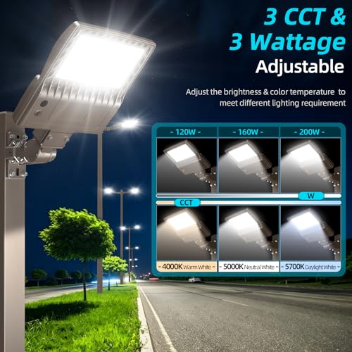 8Pack LED Parking Lot Lights Dusk to Dawn Photocell 200W