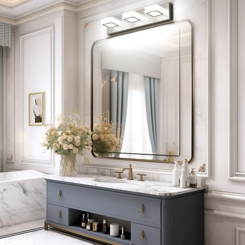 Brushed Nickel Bathroom Vanity Lights Metal Acrylic LED Modern Bathroom Wall Lighting Fixtures Brushed Nickel