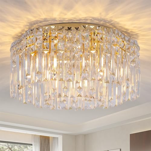 Flush Mount Crystal Chandelier