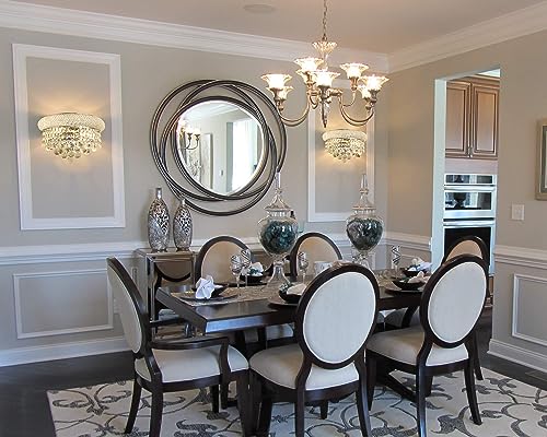 2 Lights Empire Crystal Wall Sconce Light for Living Room Dining Room Bathroom Vanity Mirrors Hallway Bedroom Closet Stairway
