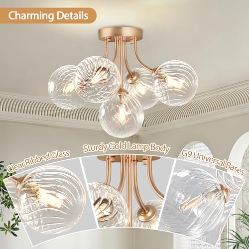 Gold Bubble Glass Chandelier 5