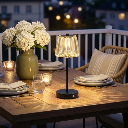 13" Small Crystal Cordless Table Lamp