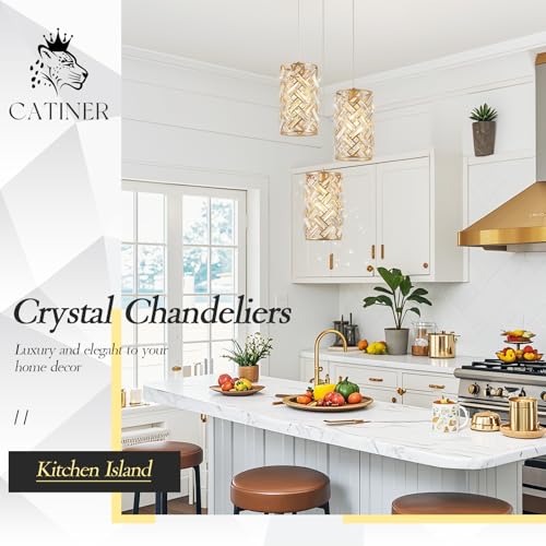 Gold Crystal Cluster Pendant Light