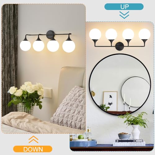 Black Bathroom Light Fixtures Over Mirror Vanity 4
