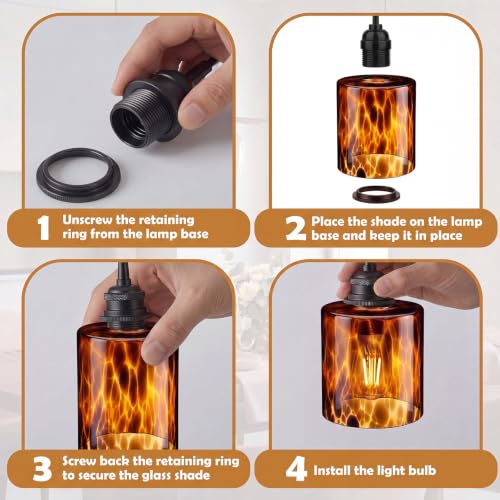 4 Pack Tortoise Shell Lamp Shade Replacement (4 Count)