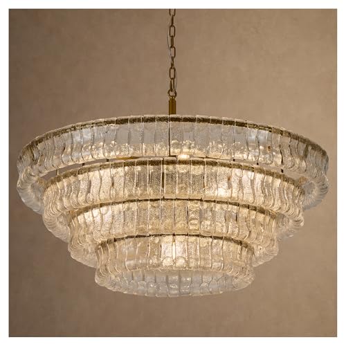 4 Tier 40 Inch Clear Crystal Glass Chandeliers