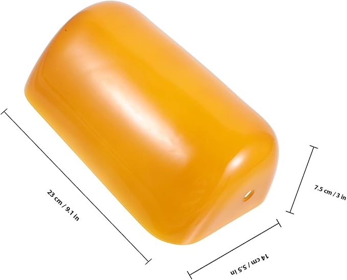 TIDTALEO Vintage Glass Bankers Lampshade for Table Lamps Handcrafted Protector for Home Office Hotel Warm Light Household Replacement Cover Orange Hue