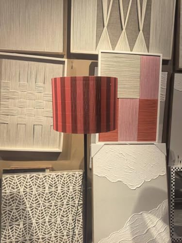 bamboo lamp shade with modern decorative red &black stripe