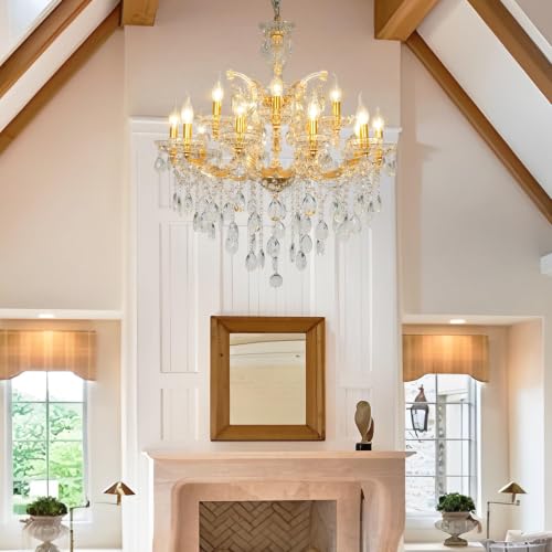 Modern Crystal Chandeliers Luxury Gold Maria Theresa Chandelier for Dining Room