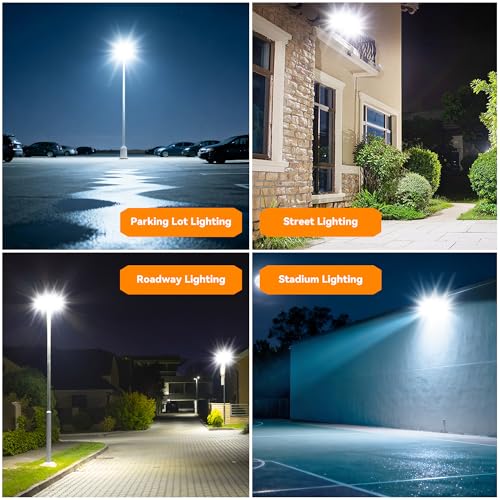 300W Upgraded LED Parking Lot Light with Photocell 45000lm 5000K