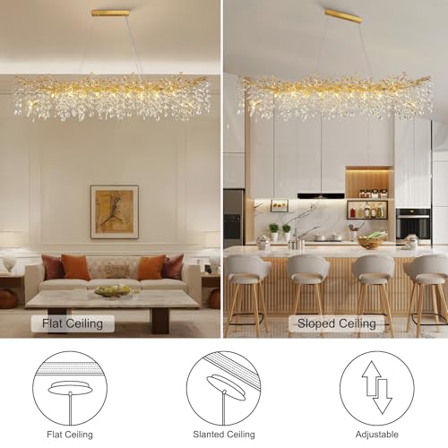 71" Modern Crystal Chandelier
