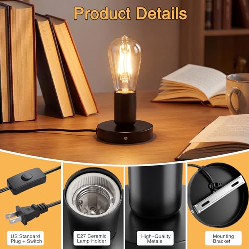 2Pcs Metal Table Lamp Base E26 (2 Count)