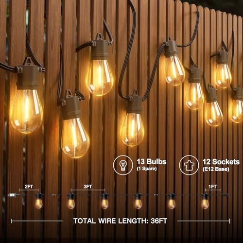 36FT LED Outdoor String Lights (36 Foot)