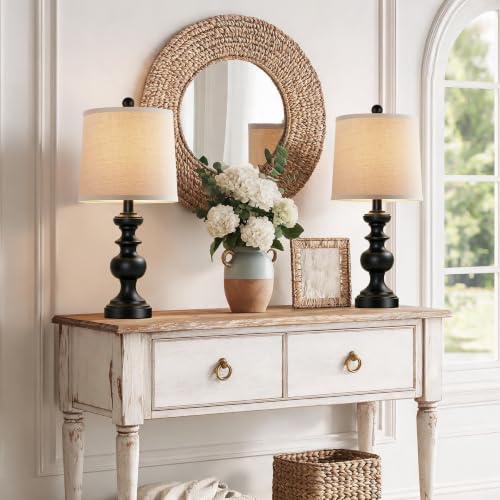 Farmhouse Table Lamp Set of 2 (Matte Black)