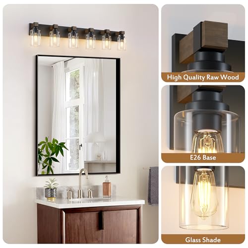 Farmhouse 6 Light Bathroom Vanity Light Fixtures
