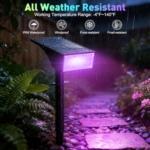 Solar Color Changing RGB Spot Lights Outdoor (10 Count)