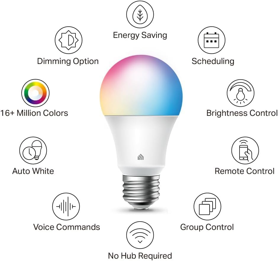 Light Bulbs Full Color Changing Dimmable Smart WiFi Bulbs Compatible with Alexa and Google Home (2 Count)