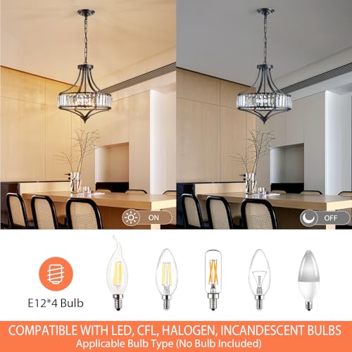 Black Crystal Chandeliers for Dining Room