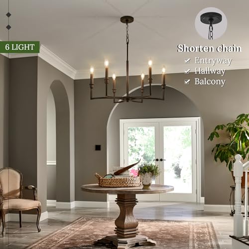 6 Light Candelabra Chandelier Dining Room Black Chandeliers 26in