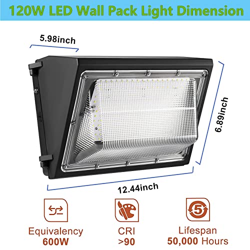 2PACK Dusk to Dawn 120W LED Wall Pack Light Fixture