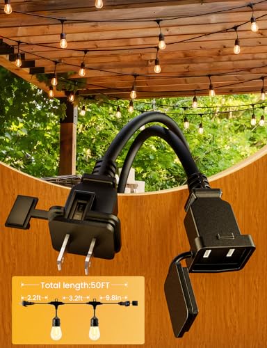 Outdoor String Lights 50 FT Outside LED Patio Light E26 Waterproof (50 Foot)