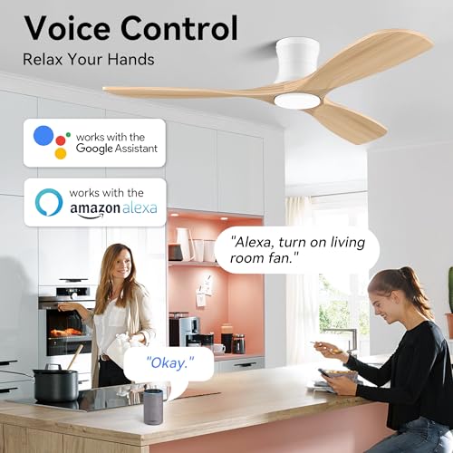 Flush Mount Ceiling Fans with Lights and Remote