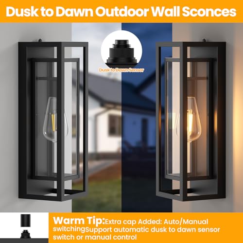 18" Dusk to Dawn Outdoor Wall Light (2 Count)