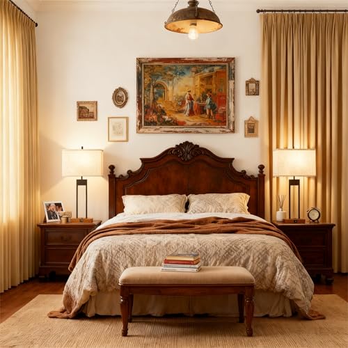 Extra Large 25.5'' Set of 2 Modern Bedroom Table Lamps with USB C+A Ports (2 Count)