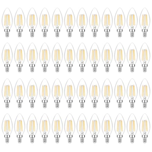 48 Pack Dimmable E12 LED Candelabra Bulbs 60W Equivalent (12 Count)
