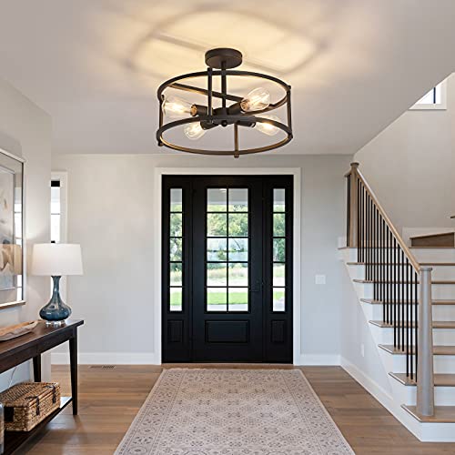 Industrial Semi Flush Mount Ceiling Light