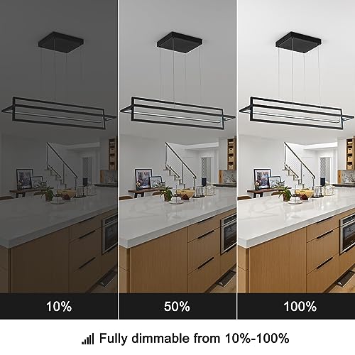 Modern LED Linear Rectangle Chandelier