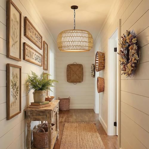 9" 52" Height Adjustable Farmhouse Chandelier Light Fixture