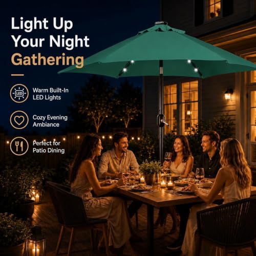 11FT Solar Patio Umbrella w